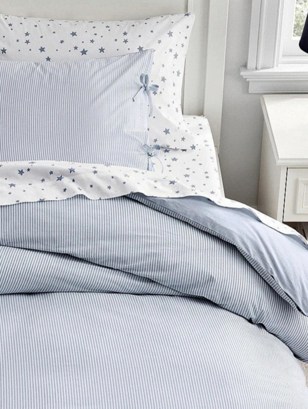 Blue & White Striped Duvet Cover